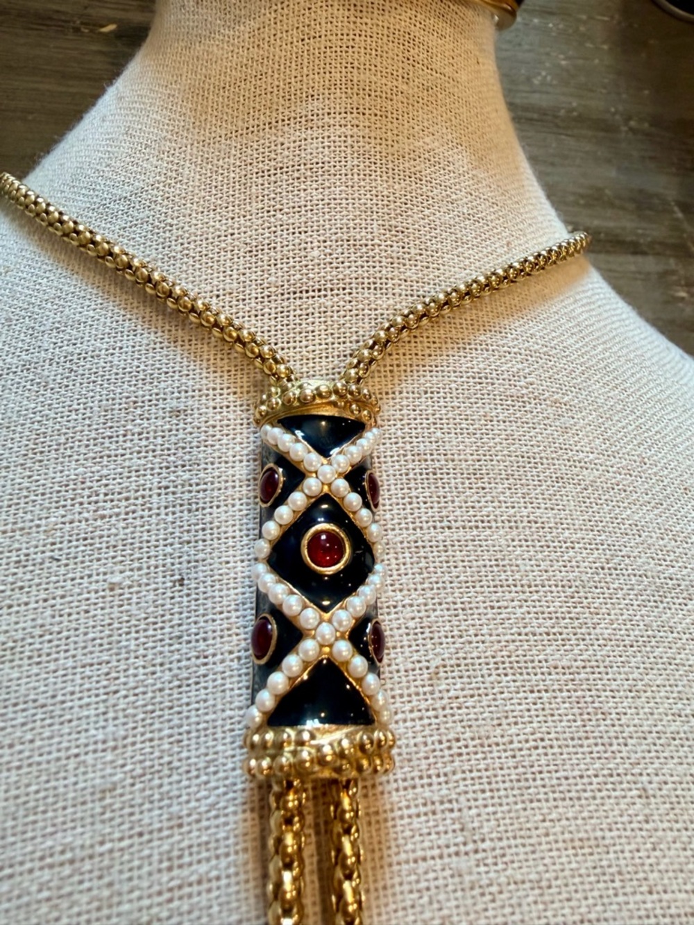 Vintage Monet Christian Lacroix Goldtone Necklace, Bracelet & Earrings Rare - Picture 7 of 12